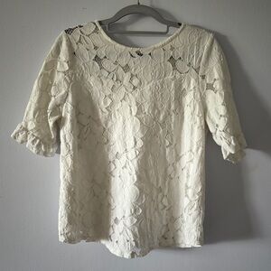 White eyelet blouse-size L